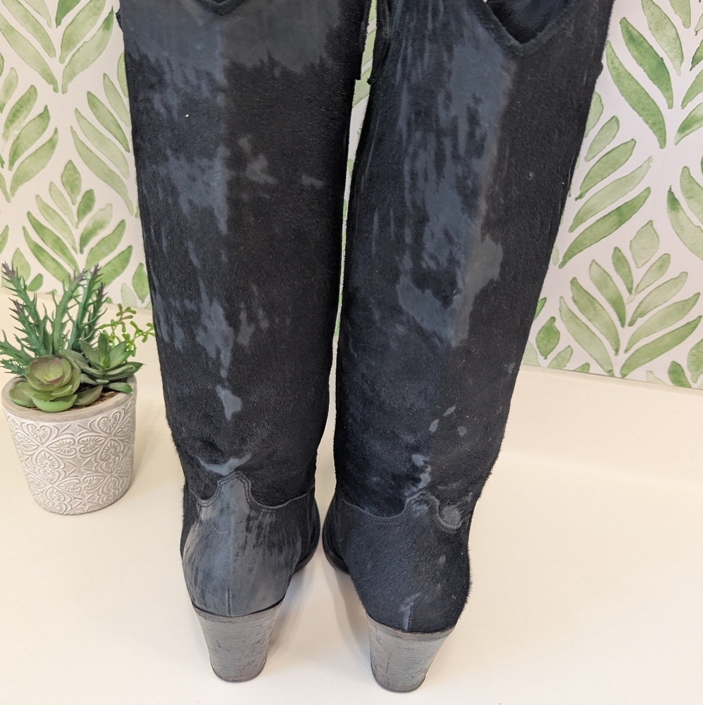 Sartore Paris Black Suede Women's Cowboy Boots 40.5 - Picture 3 of 10